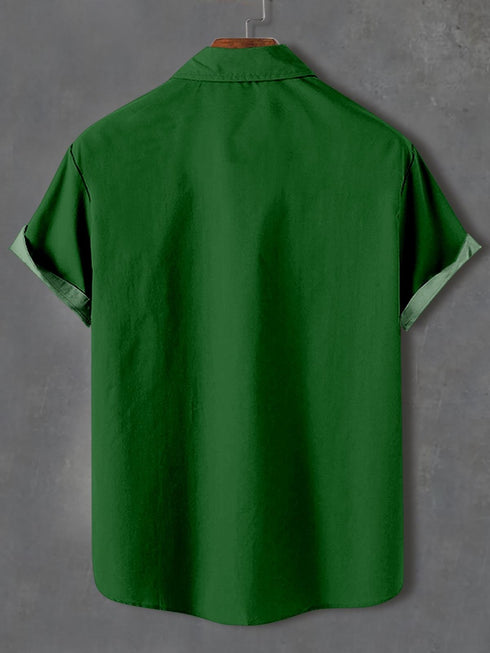 Men's Christmas Cartoon Funny Graphic Short Sleeve Hawaiian Shirt